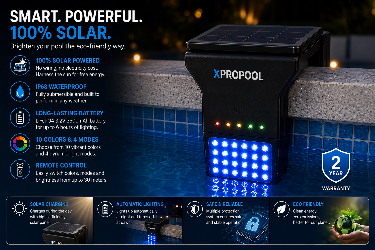XPRO SOLAR 50 - Solar Pool Light