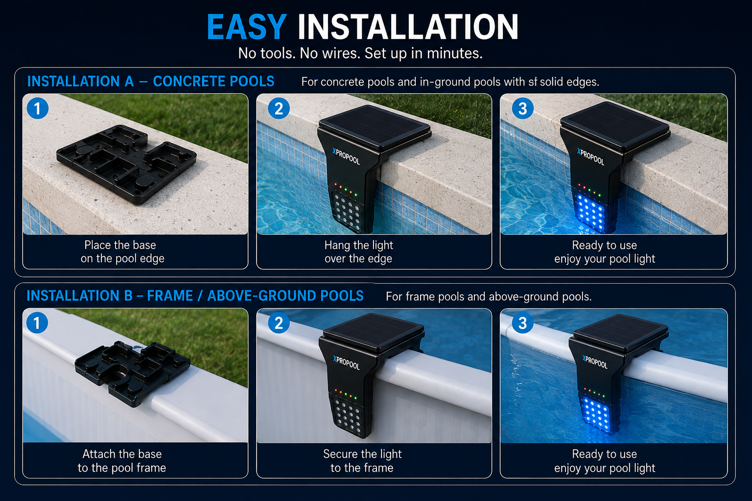 XPRO SOLAR 50 - Solar Pool Light